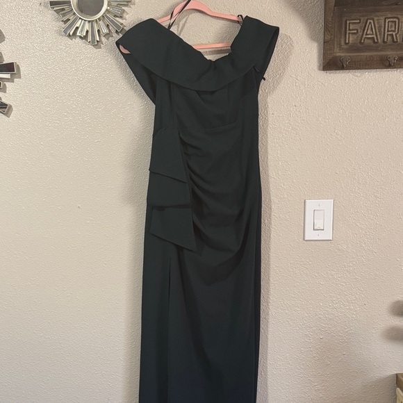Xscape Forest Green Off-Shoulder Dress - Picture 11 of 13